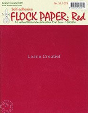 Afbeeldingen van Flock paper red 15x15cm
