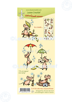 Afbeeldingen van LeCreaDesign® combi clear stamp Mice Herfst - Winter