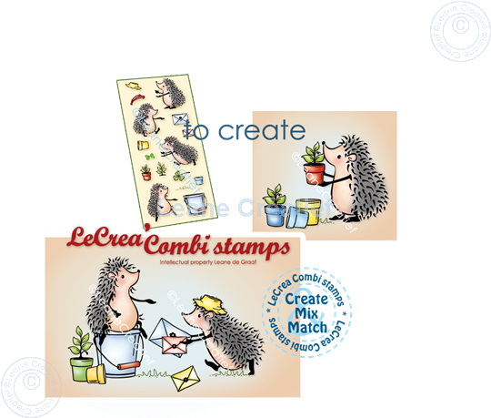 Picture of LeCreaDesign® combi clear stamp Hedgehogs