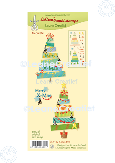 Afbeelding van LeCreaDesign® combi clear stamp Kerstboom