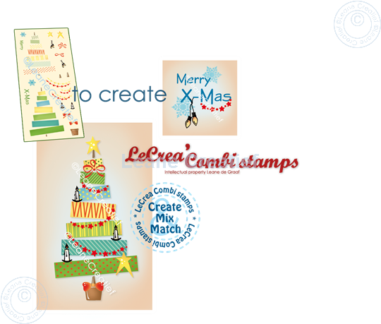 Afbeelding van LeCreaDesign® combi clear stamp Kerstboom