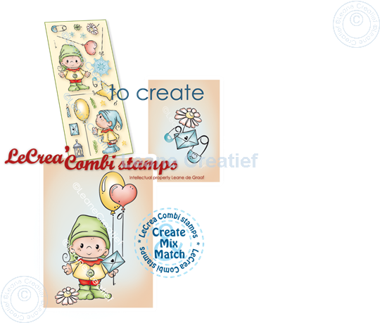 Picture of LeCreaDesign® combi clear stamp Gnome Todlers